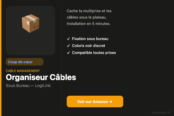 Organiseur câbles sous bureau LogiLink — SetupDesk